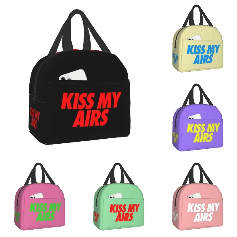 Kiss My Airs Portable Lunch Box for Women Kids School Thermal Cooler Food Insulated Lunch Bags Outdoor Travel Picnic Storage Bag