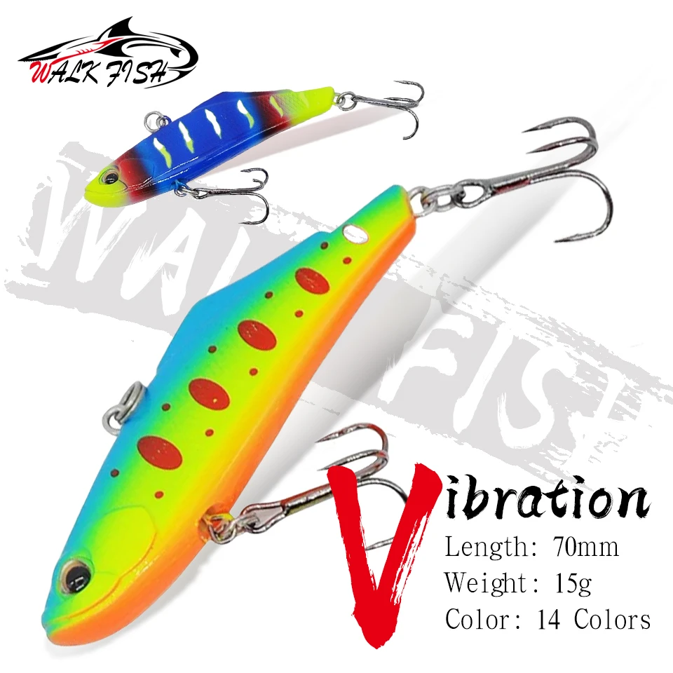 WALK FISH 15g 26g Winter VIB Vibration Ice Crankbait Sinking Fishing Lure Rattlin Isca Treble Hook Hard Artificial Baits trout
