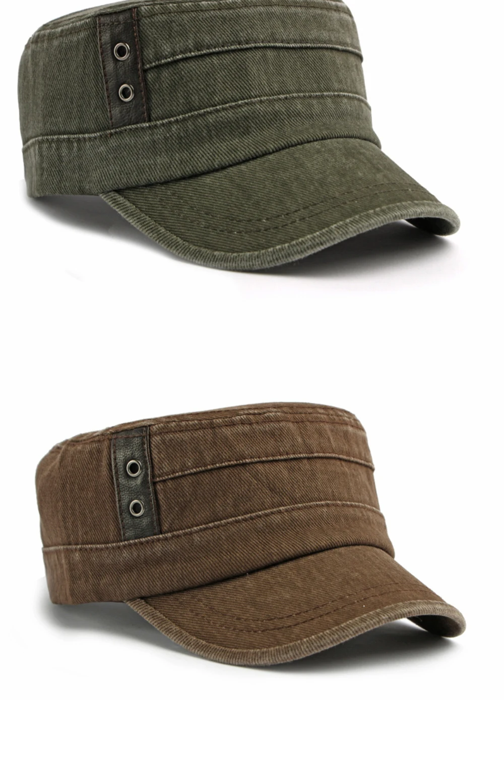 HT5083 Hochwertige Baseballkappe für Herren und Damen, neu, für alle Jahreszeiten, 100 % Baumwolle, Baseballmütze für Herren und Damen, verstellbare Militärkappe mit flachem Oberteil – Detail 7