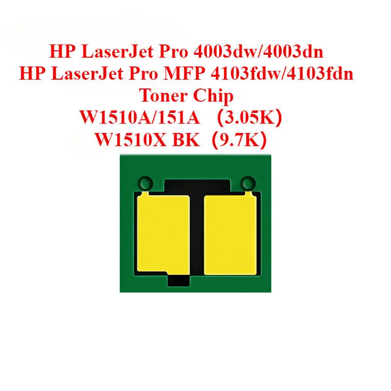 

W1510A 151A W1510X Тонер-чип для HP LaserJet Pro 4103fdw/4103fdn/4003dw/4003dn