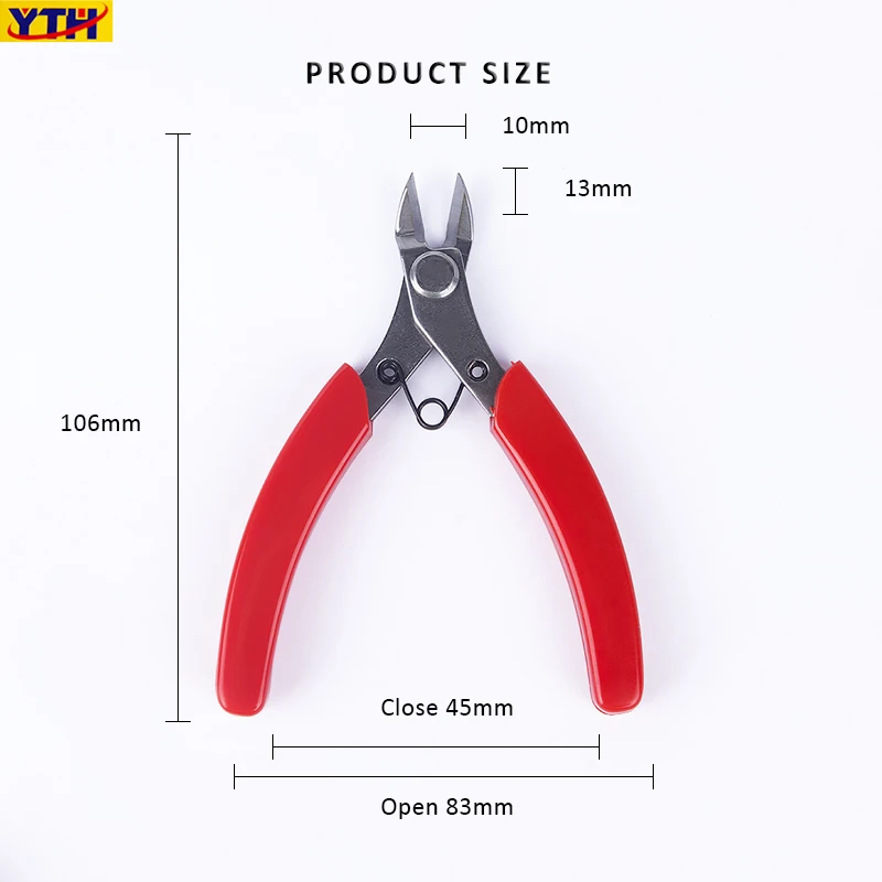 Japanese Style 106mm Wire Cutting Tools Red Mini Diagonal Pliers Multifunctional Electrician Cable Nippers For Jewelry Making