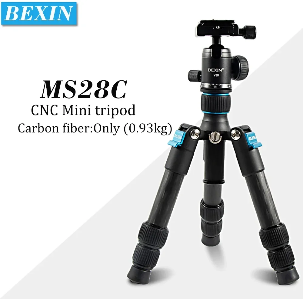 BEXIN New MS28C Portable Tripode Lightweight Travel Stand Tabletop Video Mini Tripod with 360 Degree Ball Head for Camera DSLR