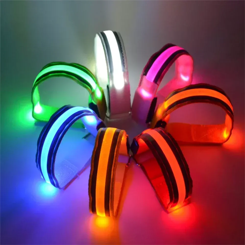 NEW LED Light Armbands Flashing Fiber Optic Glowing Bracelet Wrist Strap Christmas Cheer Luminous Arm Straps running led light