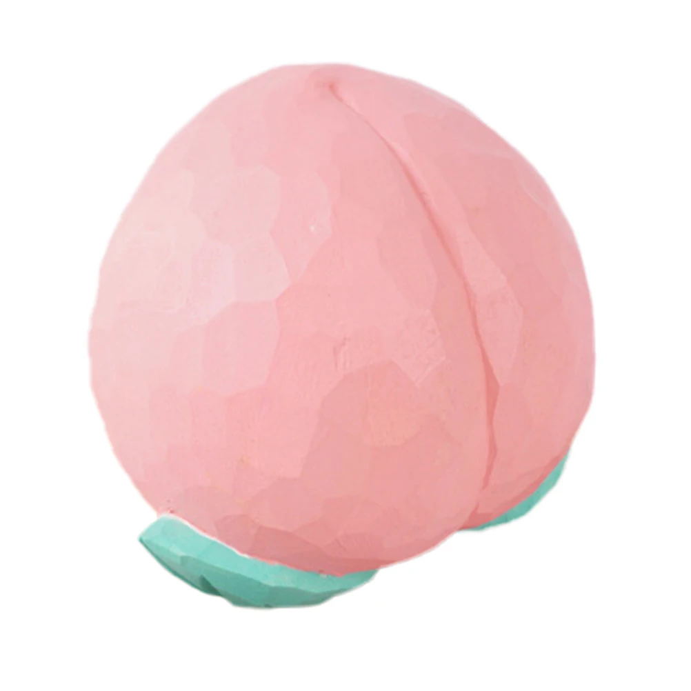 

Geometric Wooden Carving Fruit Crafts Home Decor Adorable Peach Desktop Decoration Carved Wood Statues Fake Fruit Kitchen Pink