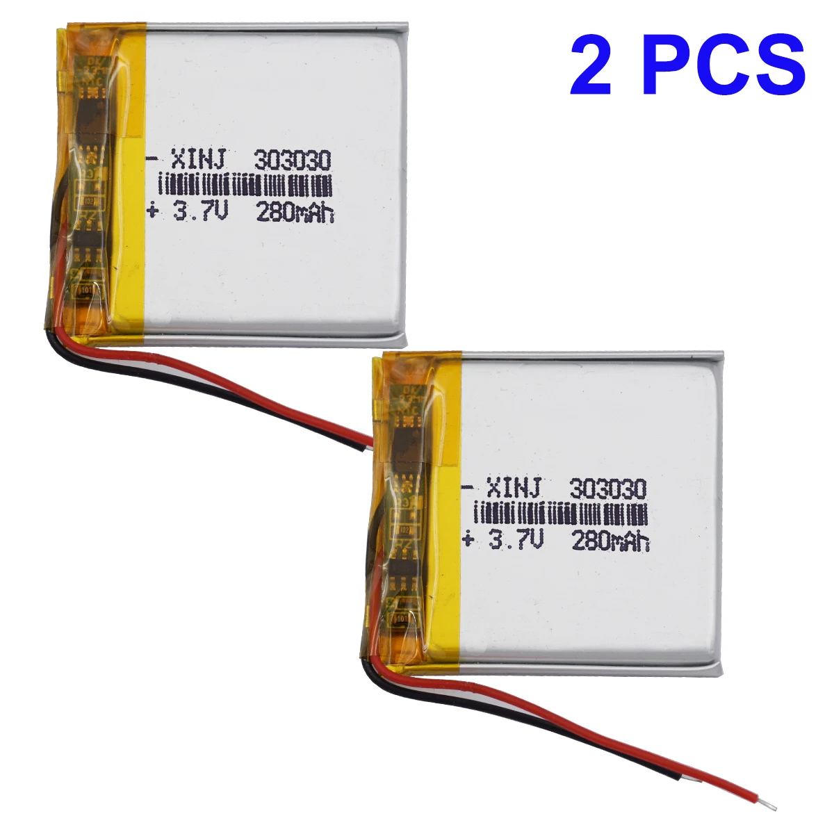 

2Pcs 3.7V 280mAh 1.03Wh Replacement Rechargeable Li Lipo Battery 303030 For GPS Sat Nav MP3 MP4 Recording Pen Bluetooth Speaker