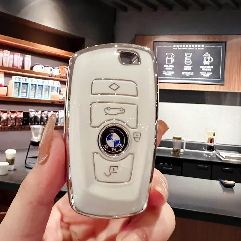 TPU Car Key Case Cover Pouch Fob Holder Keychain Accessories for BMW Series 5 F30 F10 F18 X3 X4 F06 F02 M3 M5 Keyring