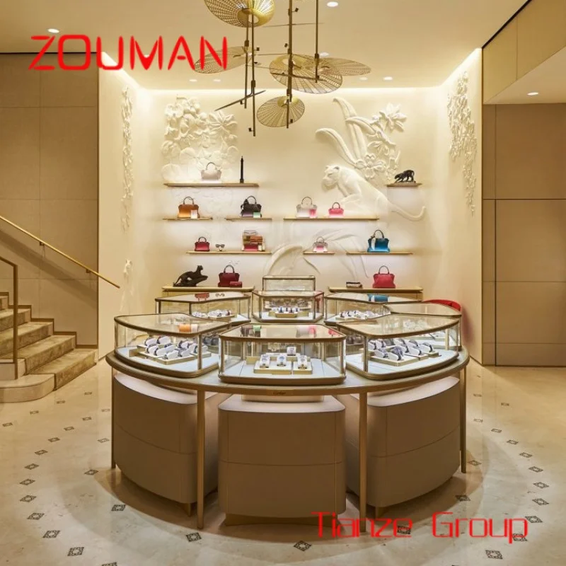 Moderne Zwarte Sieraden Showcase Display Sieradenwinkel Ontwerp