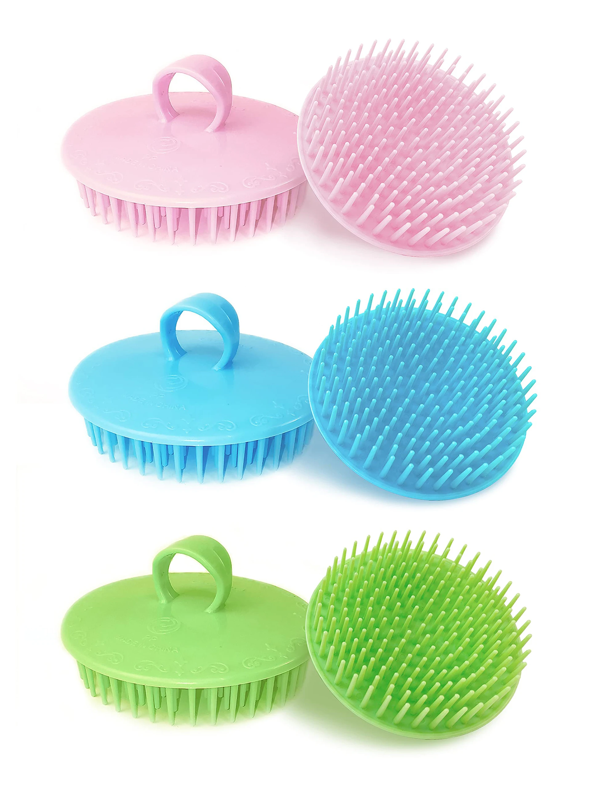 

Hair Scalp Scrubber, 6 Pcs Scalp Massager Shampoo Brush, Plastic Shower Head Dandruff Comb, Washing Scrub Brushes for Kids