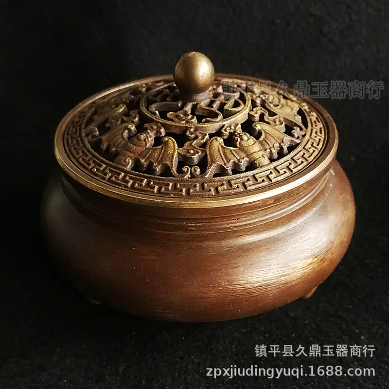 Antique Miscellaneous Items: Three-legged , Pure Copper Household Indoor Sandalwood Incense Burner, Aromath