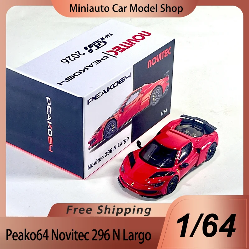 

New In Stock Peako64 1:64 Lbwk Novitec 296 N Largo Alloy Miniature Diecast Model Ferrari Wide Body Modified Sports Car Toy Gift