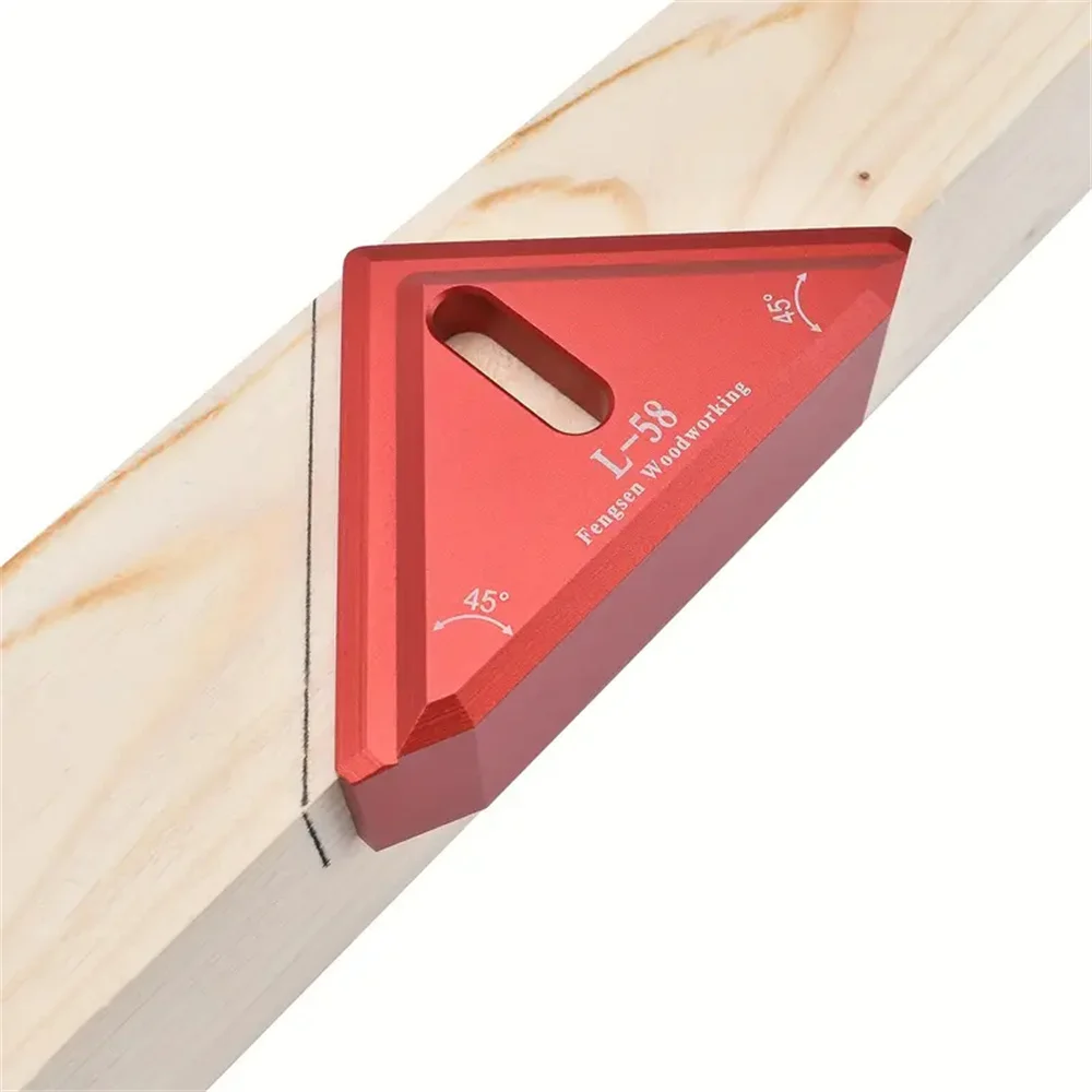 45 Degree Miter Square Edge Ruler Guage Precision Aluminum Alloy Woodworking Tool for Accurate Miter Saw Cutting Marking