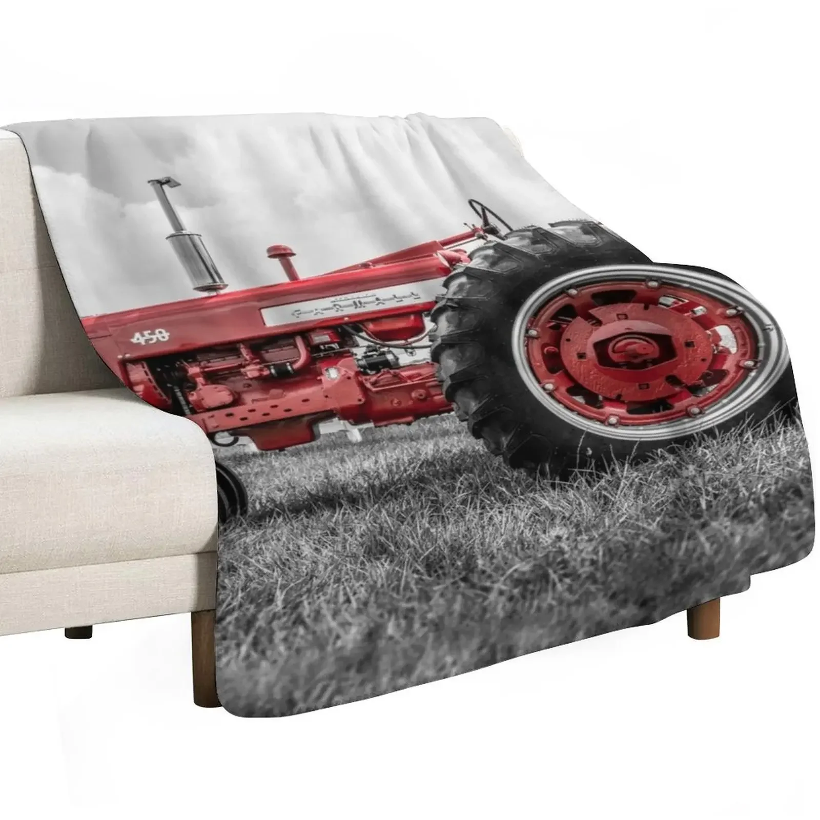 Vintage IH 450 Selective Red Throw Blanket Giant Sofa Single Furry Fashion Sofas for winter Sleeping Bag Blankets