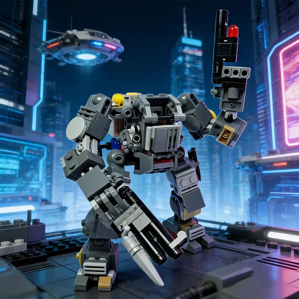 MOC Post-apocalypse Survivor Mech Building Blocks Military Mech Creative Robot Brick Toy Adult Gift