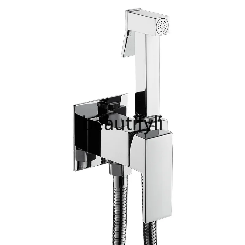 

Woman washer spray gun body cleaner wash butt hot and cold water toilet significant other faucet