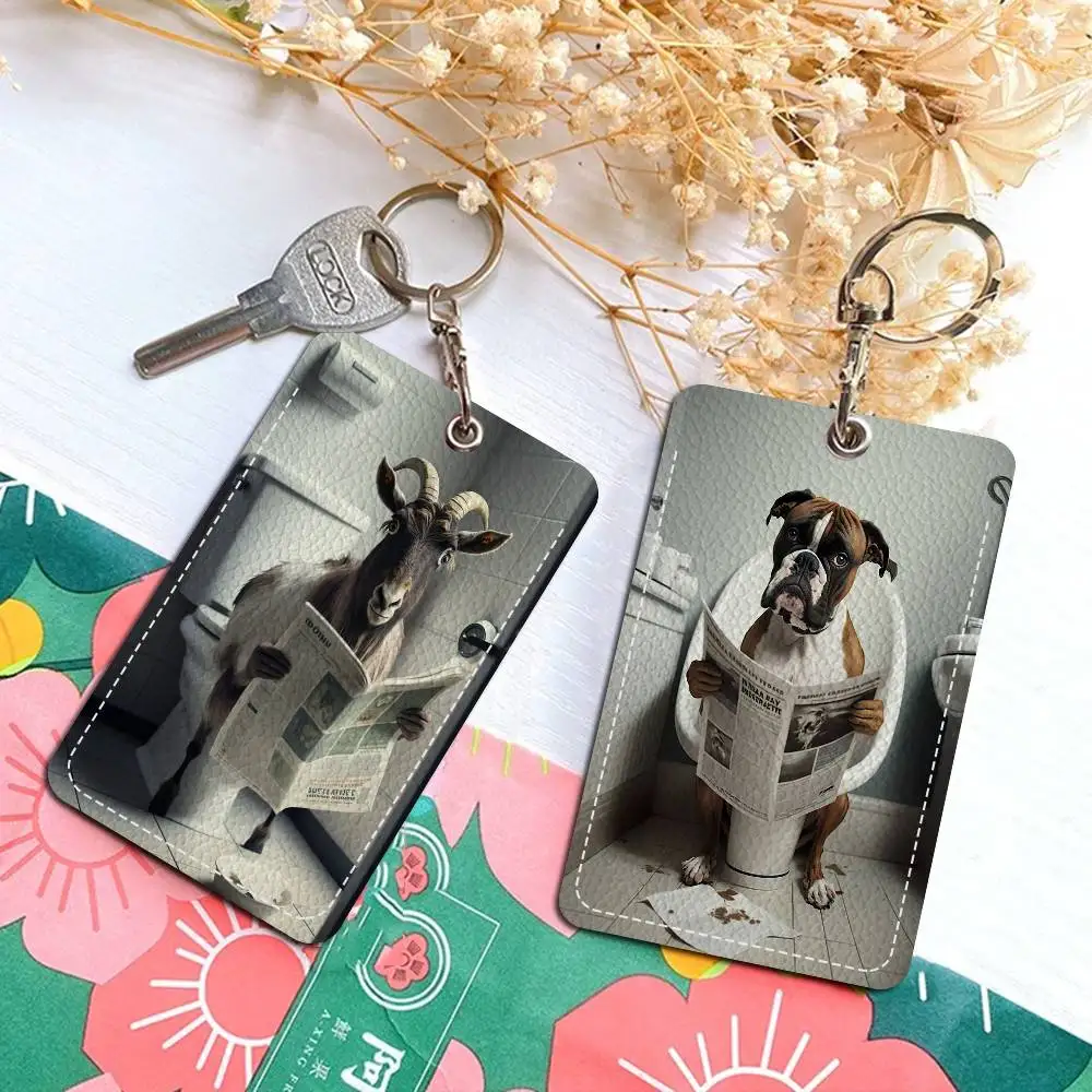 مرحاض الحيوانات الإبداعية 1 قطعة INS حامل بطاقة الحرم الجامعي للطلاب الكرتونية الإبداعية لبطاقة الوجبات، بطاقة الحافلة، بطاقة العمل، إلخ