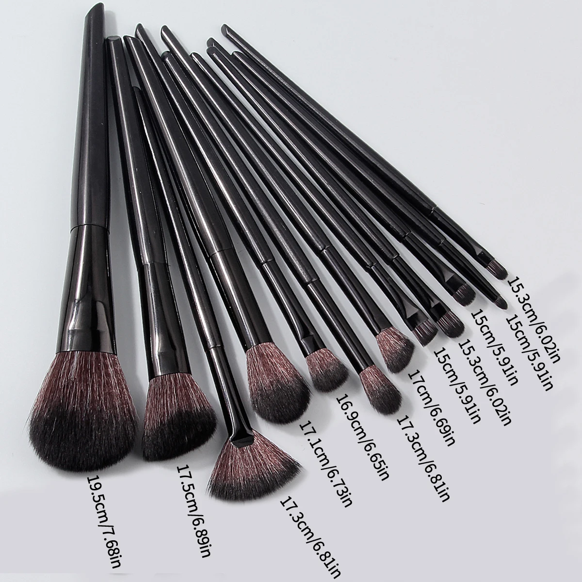 Pinceau à poudre douce 12 pièces, pinceau en forme d'éventail, pinceau correcteur, pinceau pour fard à paupières, ensemble de pinceaux de maquillage pour le visage multifonctionnels