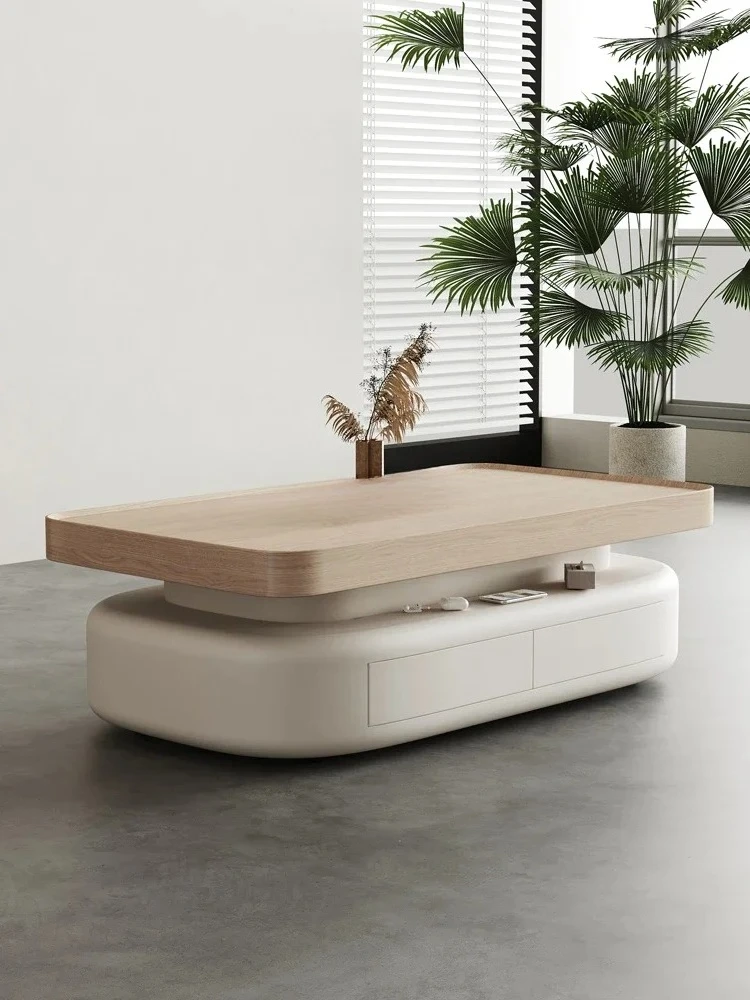 

Living room household small apartment rectangular creative light luxury cream style coffee table