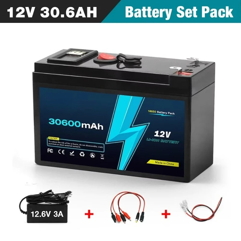 12V 30600mAh Rechargeable 18650 Lithium Battery Pack Digital Power Display Stable Output Power Supply For Off Grid Devices