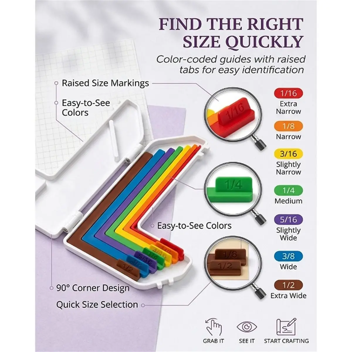 A1802K 2set Paper Crafting Alignment Guide,Layering&Matting Spacers for Card Making and Scrapbooking,1/16 to 1/2Inch Increments