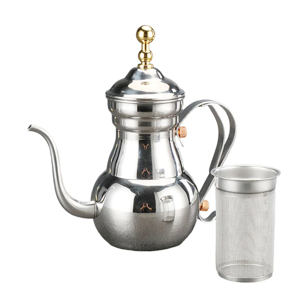 

Stainless Steel Coffee Kettle Long Spout Filter Design Non-Rust Decorative Kitchen Use Ergonomic Handle