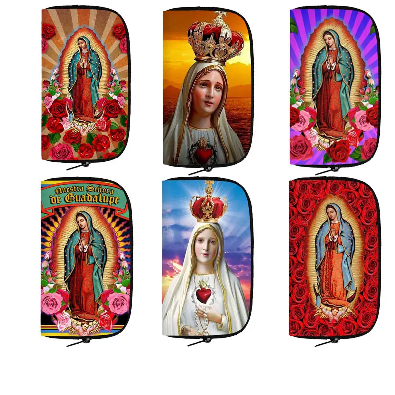 3D Mary Religion Printed Wallet Our Lady of Guadalupe Icon Portable Coin Case Multicolor Pattern Fashion ID Credit Card Bag Gift