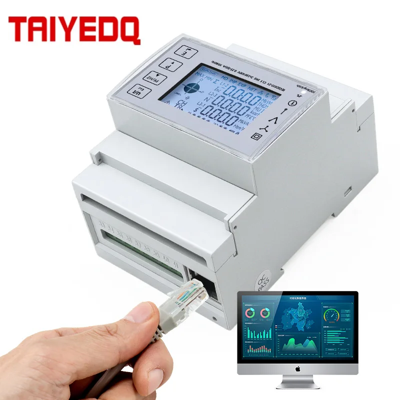 Digital Medidor de Consumo Eléctrico de Electricidad de Energía Voltímetro Modbus Tcp Con ct 100a 150a 200a