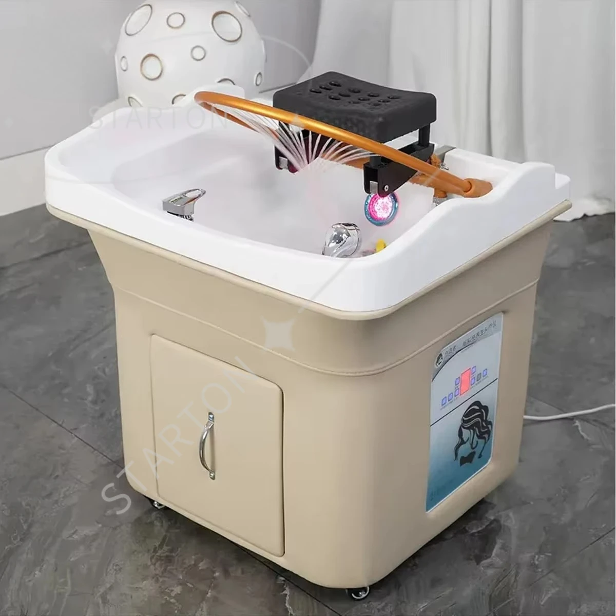 New Hair Salon Furniture Head Spa Equipment Massage Portable Mobile Fumigation Head Treatment Basin Hair Salon Wellness