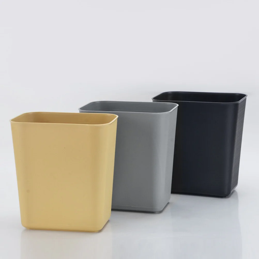 

2pcs Rectangle Trash Can Premium Plastic Household Garbage Bin For Kitchen Office Bedroom Bucket Storage Container