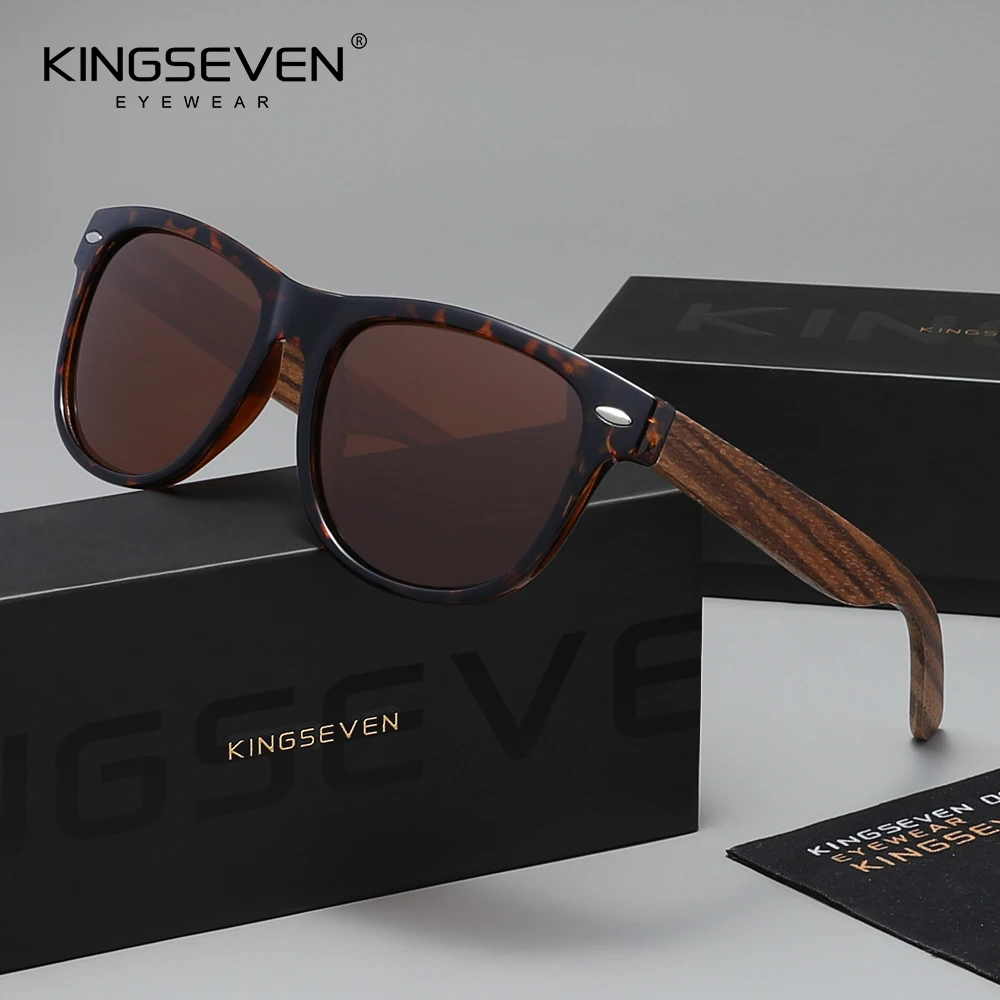

Солнцезащитные очки KINGSEVEN для мужчин и женщин, поляризованные, UV400, деревянные, модные, ретро, повседневные, для вождения, для активного отдыха, трендовые, с деревянными оправами