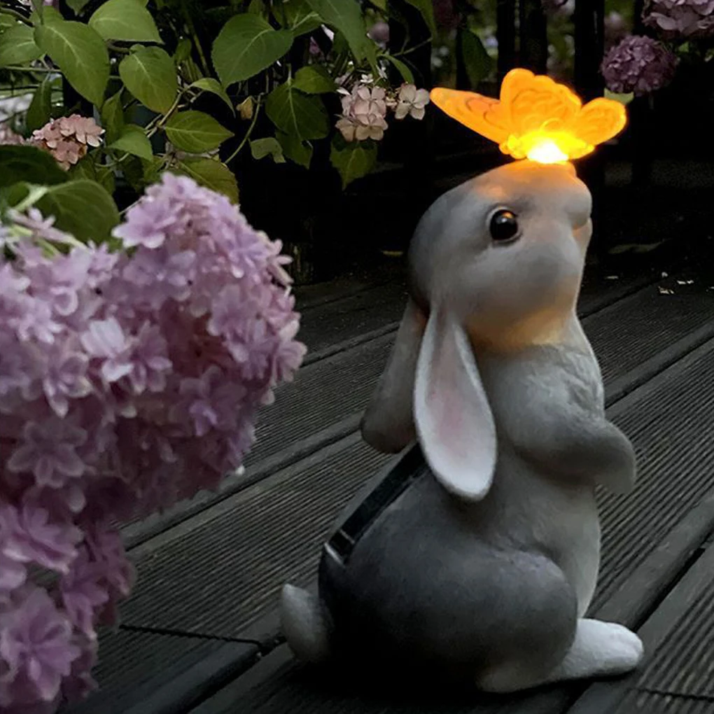 

Solar Rabbit Lamp Outdoor Resin Animal Lamp Courtyard Layout Decoration Night Light Garden Lawn Lighting Landscape Floor Lamp