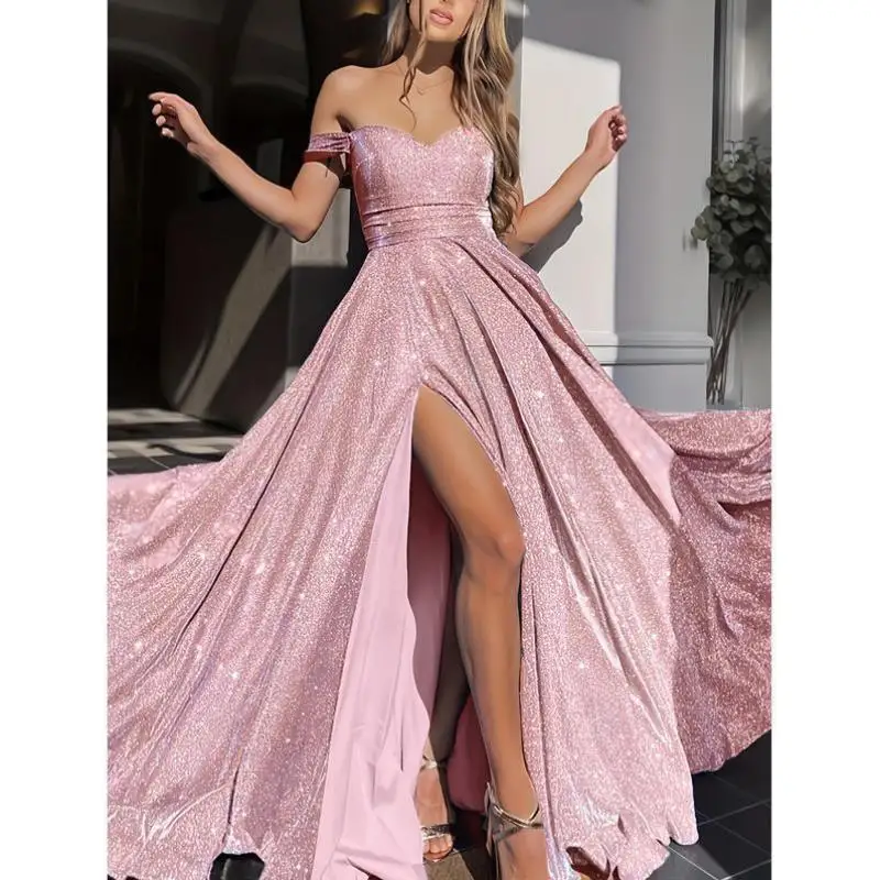 Sexy oulder Bared iny danse mariage Dr accessoires transfrontaliers nouveau Sle Cleanfit H Version milieu de la vie t-shirt quart Sve