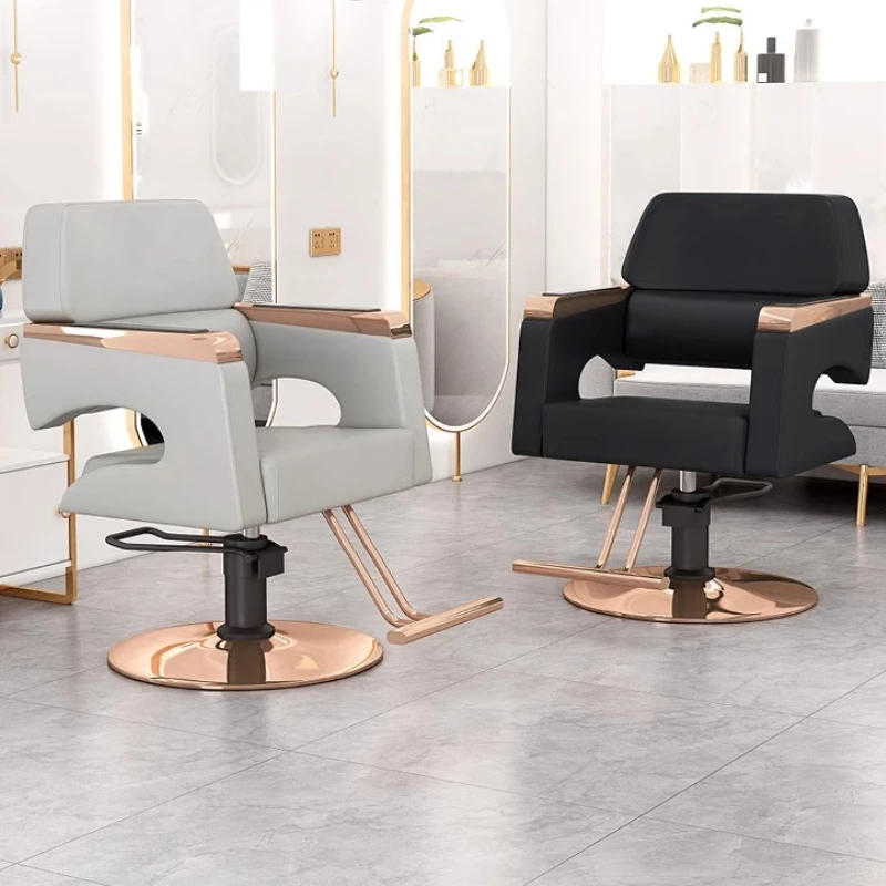 

Косметические акцентные парикмахерские стулья, подъемные поворотные стулья, современный минималистичный дизайн, парикмахерские стулья, мебель для салона из искусственной кожи Cadeiras Lslfy