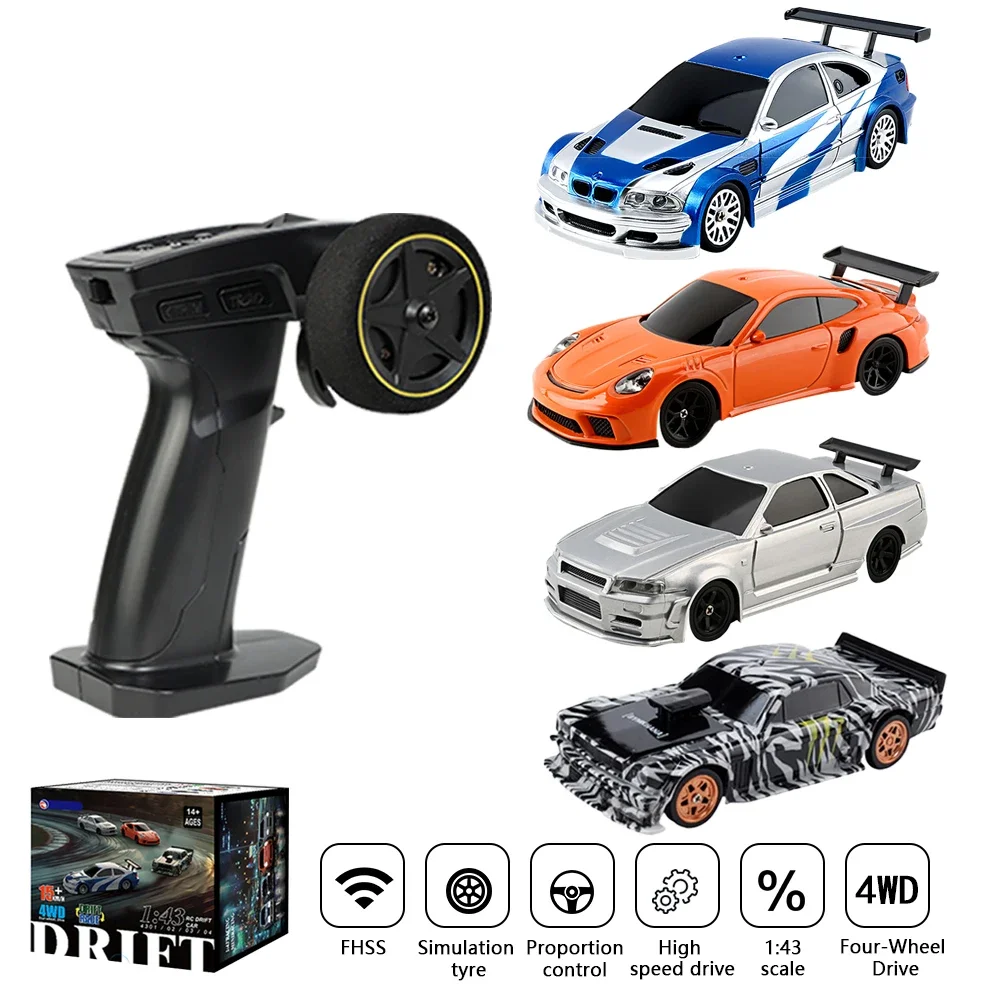 

Мини-радиоуправляемые игрушки 4WD 1/43 RC Speed Car RTR 2.4G Дистанционное управление Гоночный дрейфующий автомобиль с полным приводом Высокоскоростная модель Подарки