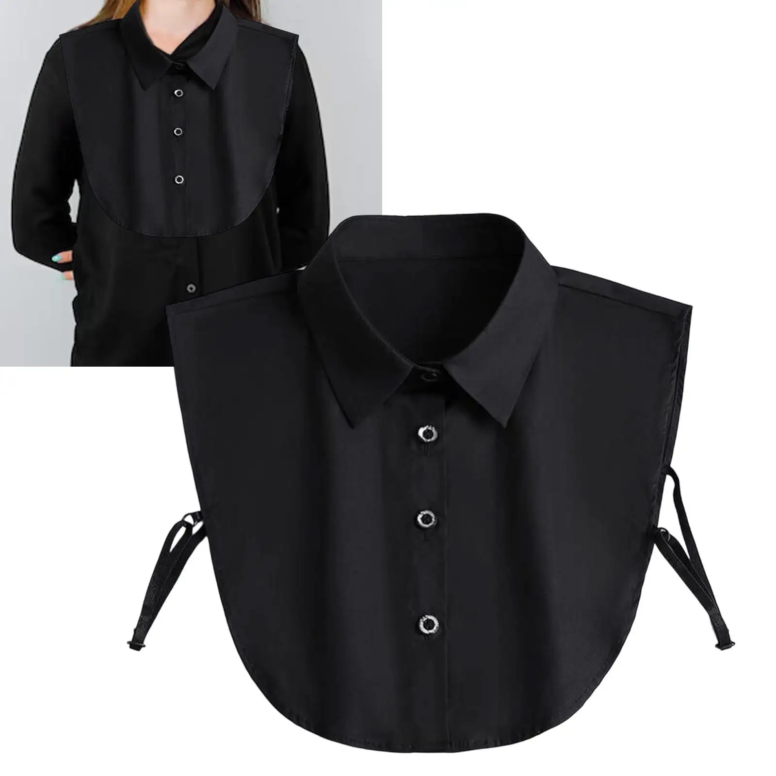 

Женская полурубашка с искусственным воротником, регулируемый ремень, съемная блузка с острым воротником, вставки для девочек, аксессуары для костюмов