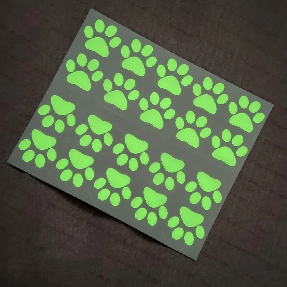 10/20Pcs Creative Fluorescent Paw Wall Sticker Glow-in-the-Dark Self-adhesive Luminous Wallpaper Removable Waterproof