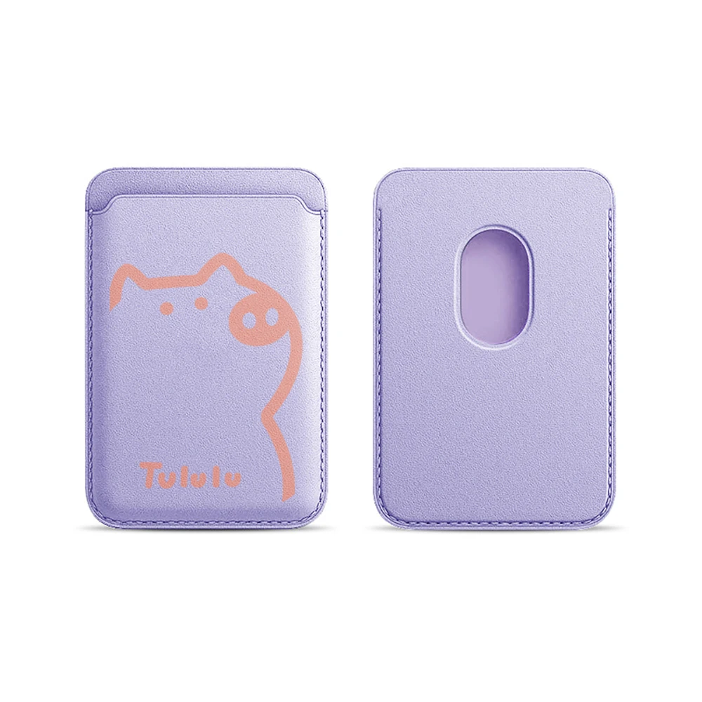 Pig Tululu Leder-Kartenetui Handyhülle Kartenhalter für Magnetische Hülle Geeignet für alle iPhones für Magsafe Karten-Handy-Rückentasche – Detail 8