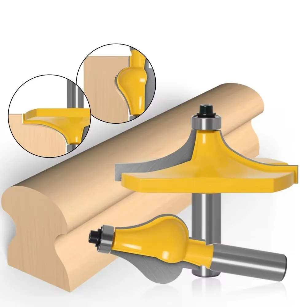 

2 шт./компл. 1/2 "12,7 мм фреза с хвостовиком, резьба по дереву, подлокотник, мельница, перила, набор фрез, волнистая флейта, шиповые фрезы