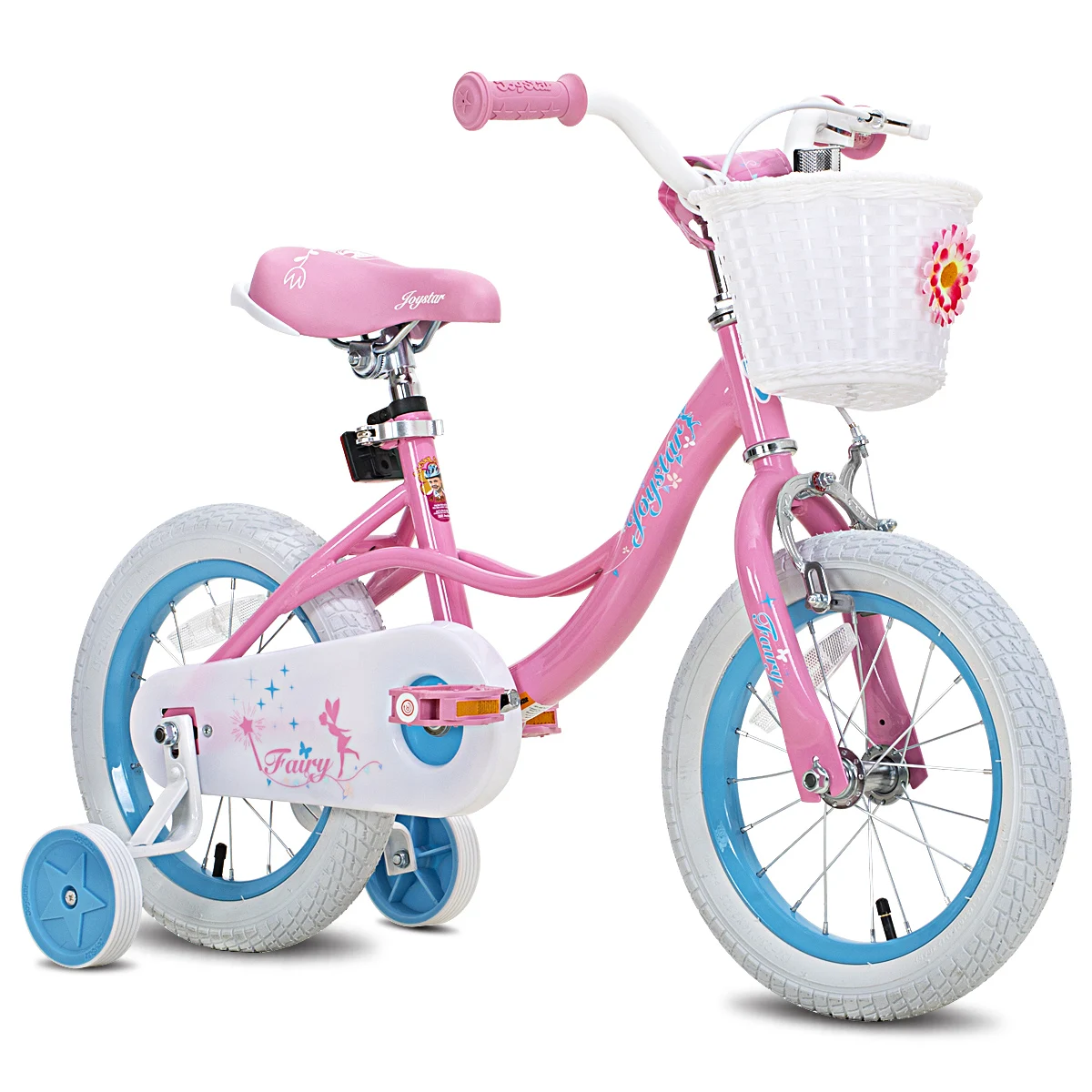 JOYSTAR Fairy Girls Bike for 2-9 Years Old Toddlers and Kids,Kids Bike with Training Wheels, Handbrake and Basket, Toddler Bike