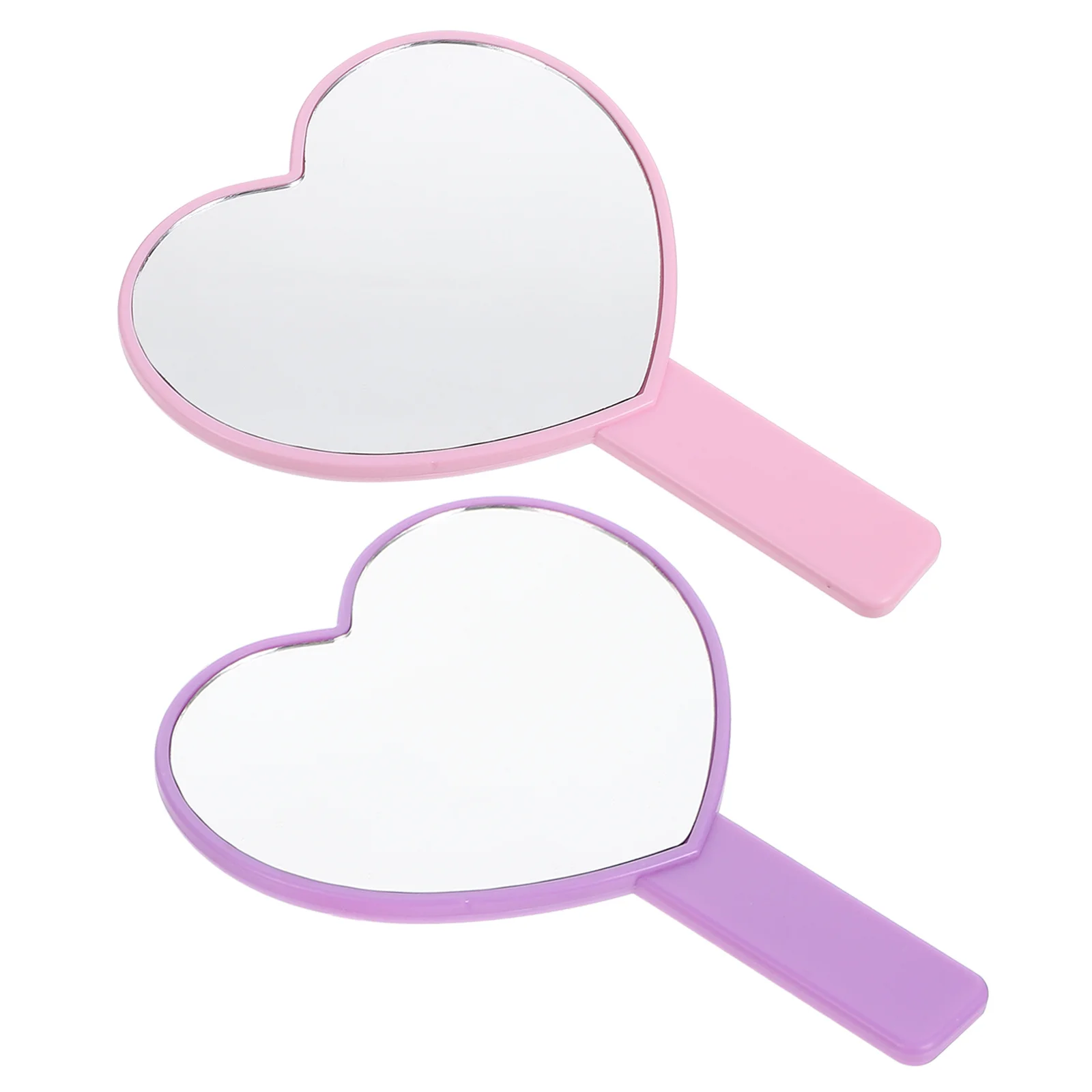 Miroir de courtoisie portatif en forme de cœur, 2 pièces, cadeau pratique et Durable pour filles et femmes, miroir Compact Portable pour tout le temps et n'importe où