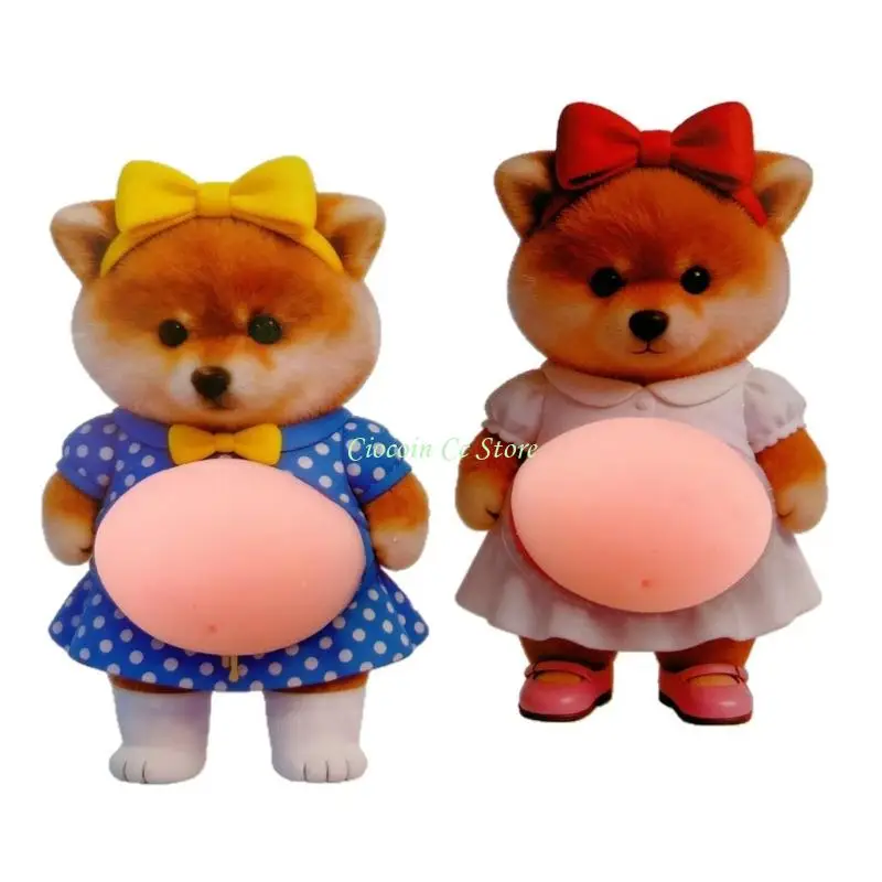 X90F Pack of 2 Delightful Flexible Moggie Home Decor Items for Relaxation Fun 12cm Height Portable Use Desk Ornament