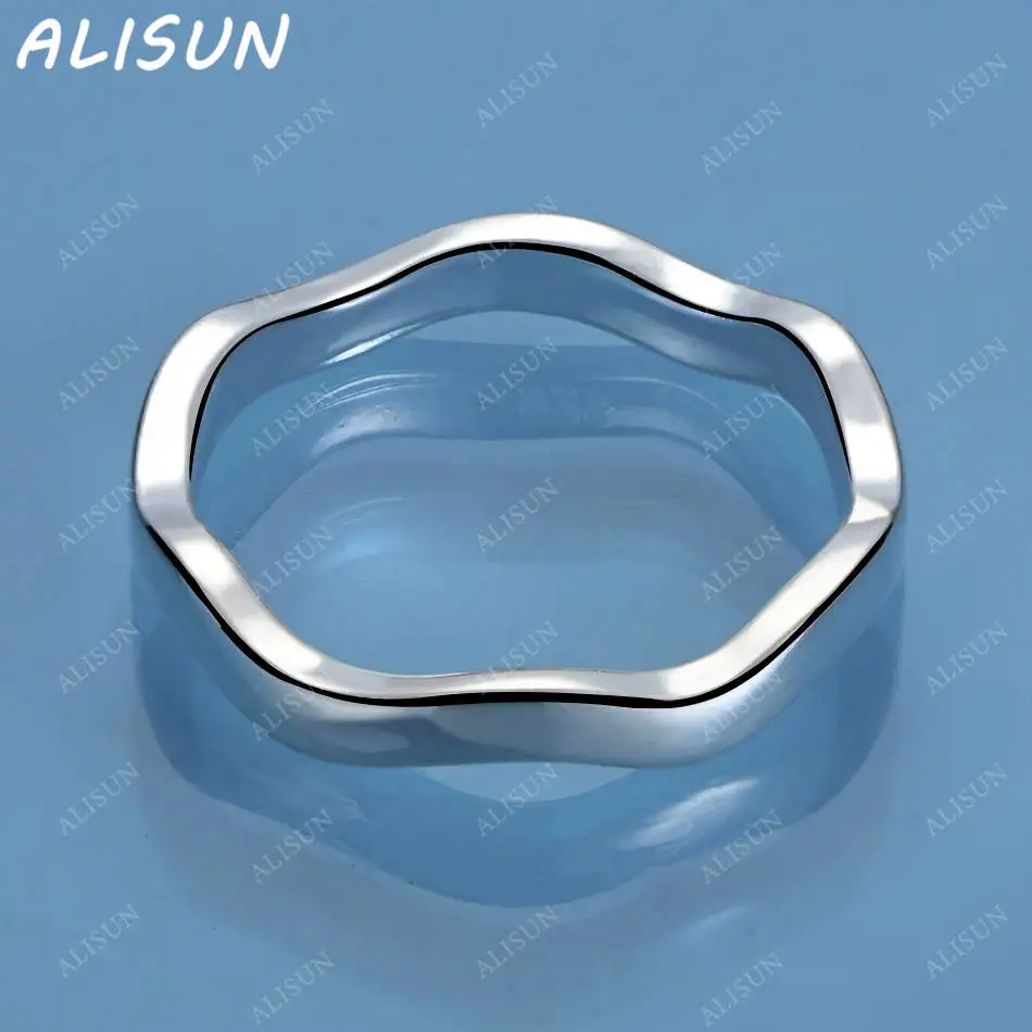 

ALISUN 925 Sterling Silver Wave Ring For Women Men Fashion Jewelry Vintage Grace Charm Noble Party Birthday Gifts