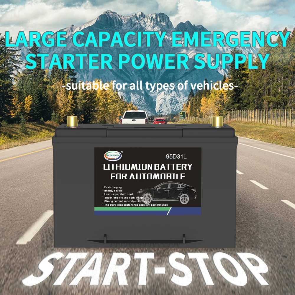 80D26L/R Car Battery 12V LiFePO4 Starting Battery Jump Starter Automobile Replacement Battery for Car SUV Truck Maintenance Free