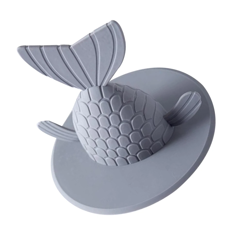 

Floor Drain Deodorant Sink Cover Strong Adsorption Bathroom Kitchen Accessories Grey Drainer Fishtail Shape Cockroach Blocker