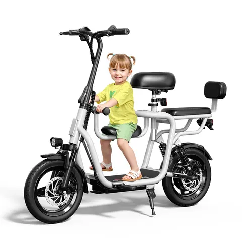 Scooter électrique avec siège pour adulte, scooter électrique 36V avec moteur 500W, portée de 20 milles, 17.4mph, scooters électroniques avec siège réglable
