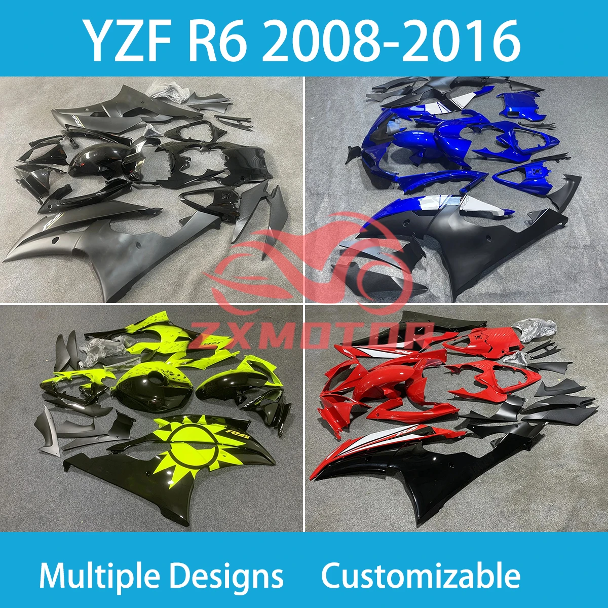 Motorcycle Fairings for YAMAHA YZF R6 08 09 10 11 12 13 14 15 16 Fairing Kit YZFR6 2008 2009 2010 2011 2012 2013-2016 New