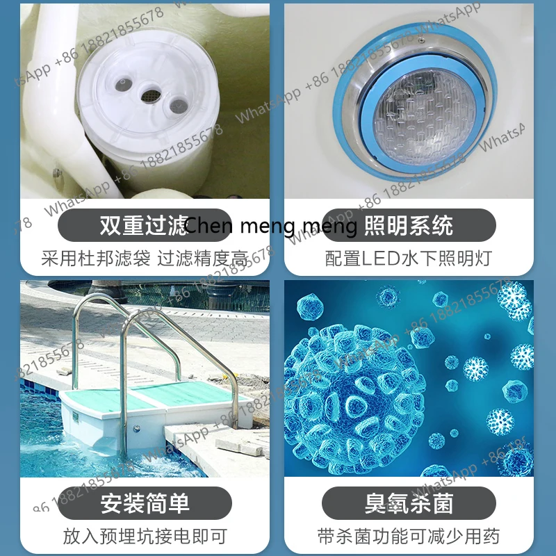 Sistema de filtración y filtración de máquinas integrado de filtración y circulación de bomba de agua con tanque de arena montado en la pared para piscina