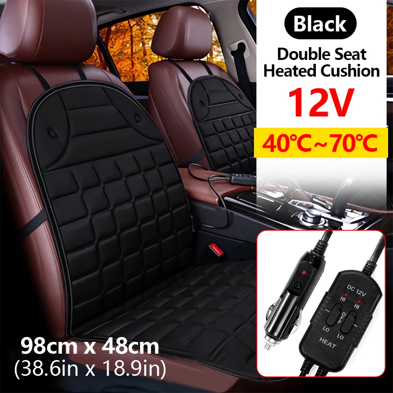 

12/24V Car Heated Seat Cover Electric Car Seat Heating Pad 2 Seats Heated Seats Cushion Universal Automobile Seat Covers New