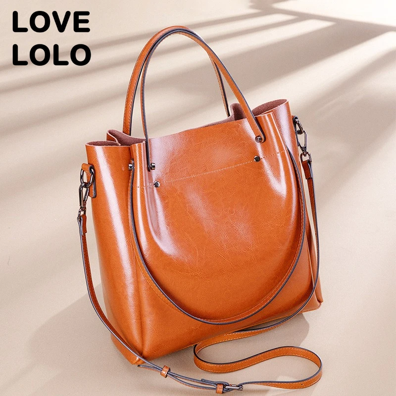 

2025 Wrinkled Leather Tote Bag for Women 100% Top Grain Cowhide Shoulder Bag Large Capacity Handbag Spacious Wrinkled Purse