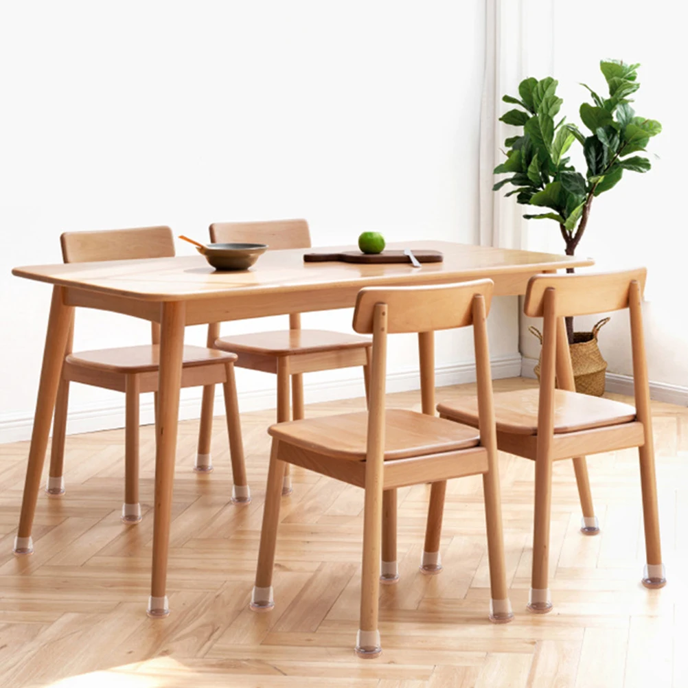 

8 Pcs TPE Chair Leg Protectors Transparent Feet Pads Durable Caps Furniture Wood Tile No Scratch Noise Reduction