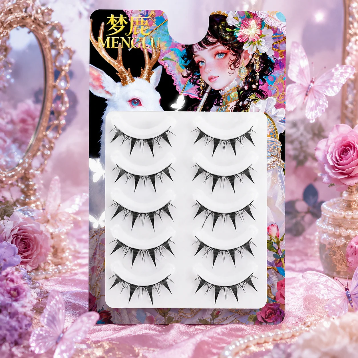 Women's False Eyelashes Manga Style Cosplay Look Natural C Curl Synthetic Fiber Lashes for Daily Makeup Eye Enhancing